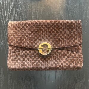 Authentic Vintage Gucci Suede Shoulder Bag & Clutch
